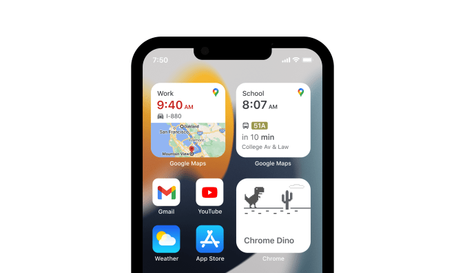 Pour 2022, Google ajoute un nouveau widget de voyage épinglé pour Google Maps à iOS, tout en réduisant la taille du widget Maps par défaut. 