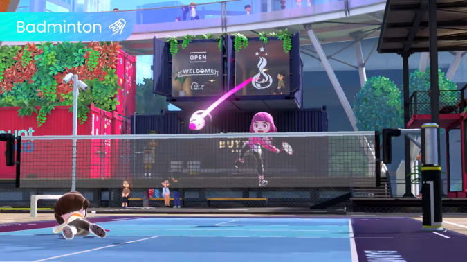 The game of badminton on the Nintendo Switch Sports is fast and disturbing. 