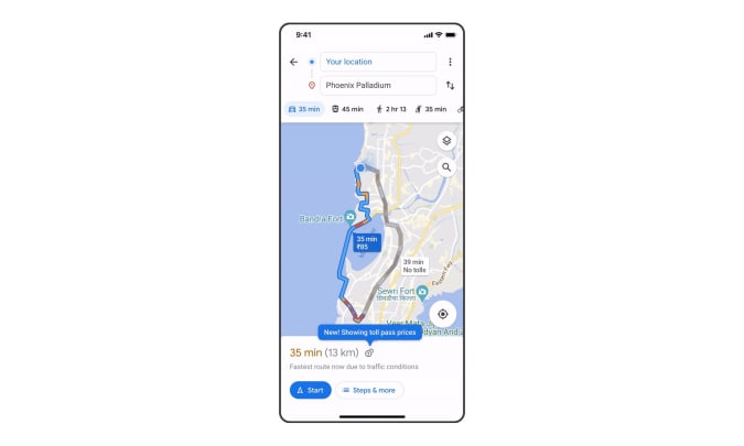 Pour le printemps 2022, Google Maps obtient une nouvelle fonctionnalité qui affichera les tarifs de péage estimés dans certains pays.