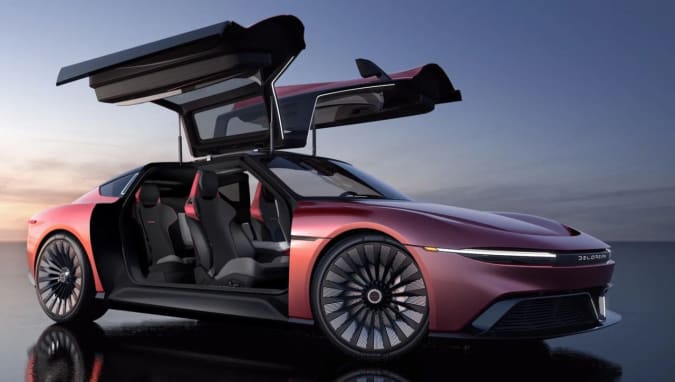 DeLorean reveals first look at its Alpha5 four-seat EV