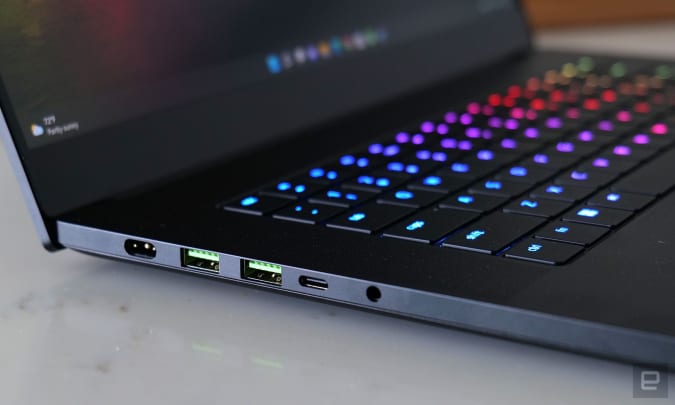 Due to its robust components, Razer uses a proprietary power connector for the Blade 15 charging brick. 