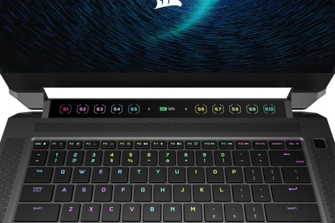 Corsair's first laptop features an Elgato Stream Deck-powered touch bar