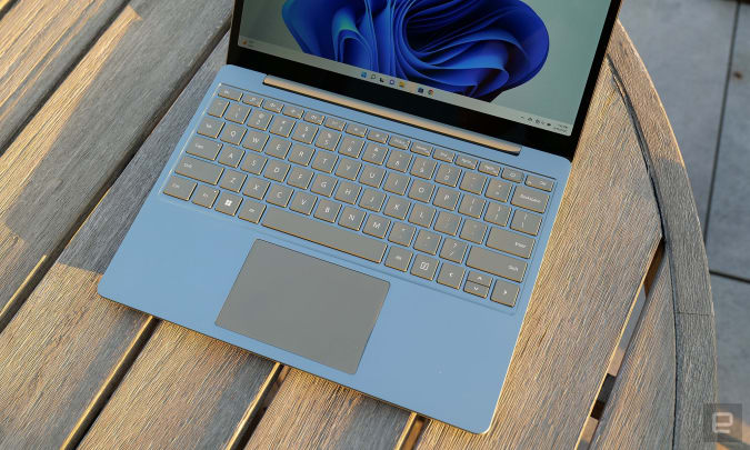 Ostensibly in an effort to keep its price down, Microsoft did not add backlighting to the Surface Laptop Go 2's keyboard.