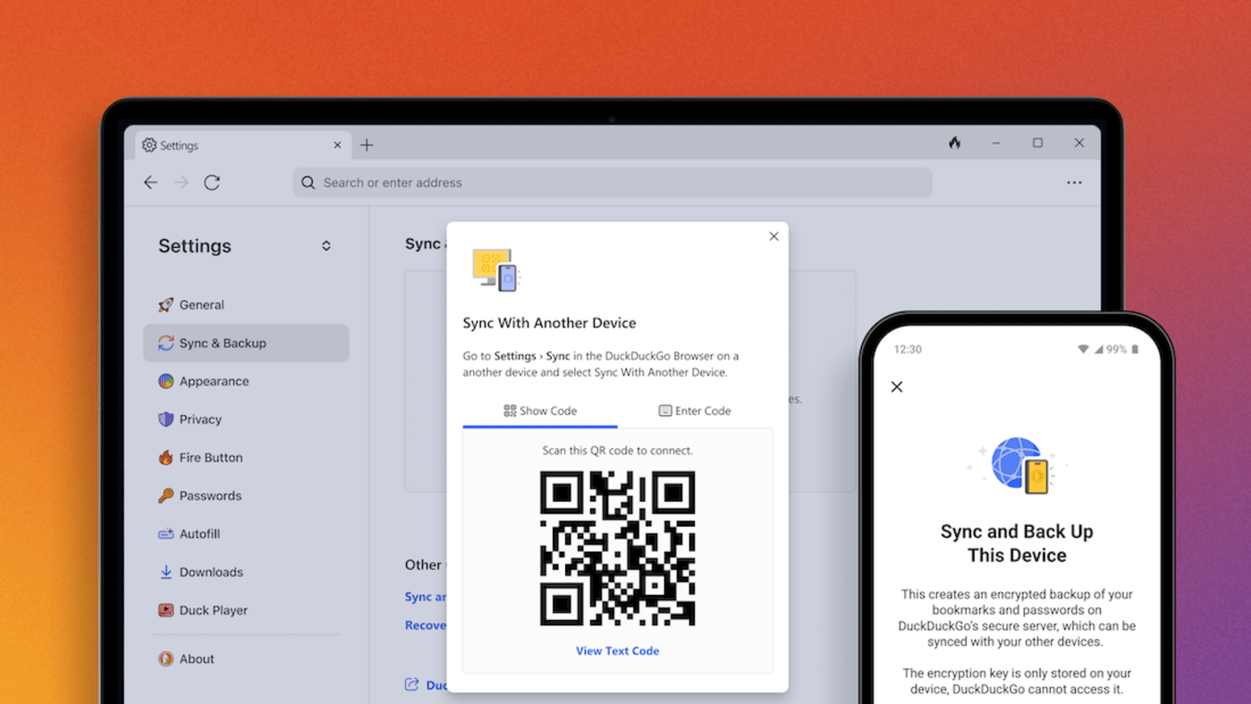 DuckDuckGo's privacy-focused browser gets cross-device syncing and backups