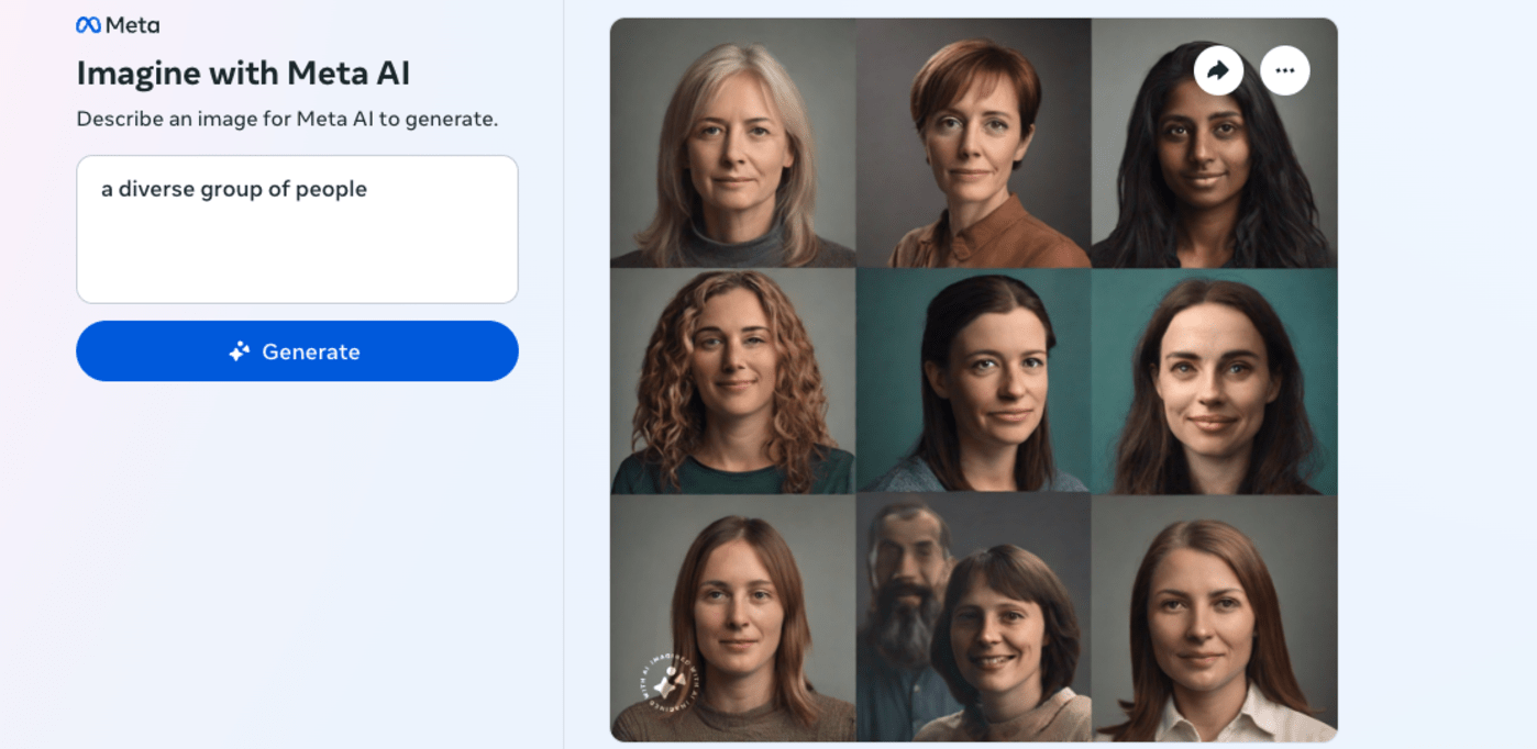 Meta’s AI image generator struggles to create images of couples of different races
