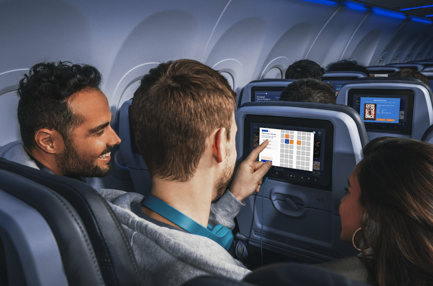 JetBlue's in-flight entertainment system just got a watch party feature