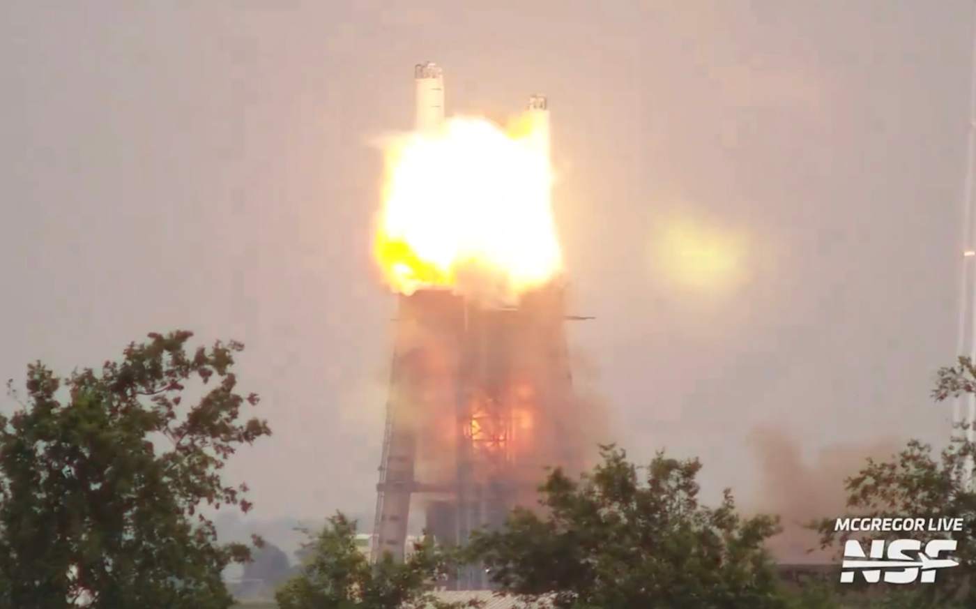 SpaceX Raptor engine test ends in a fiery explosion
