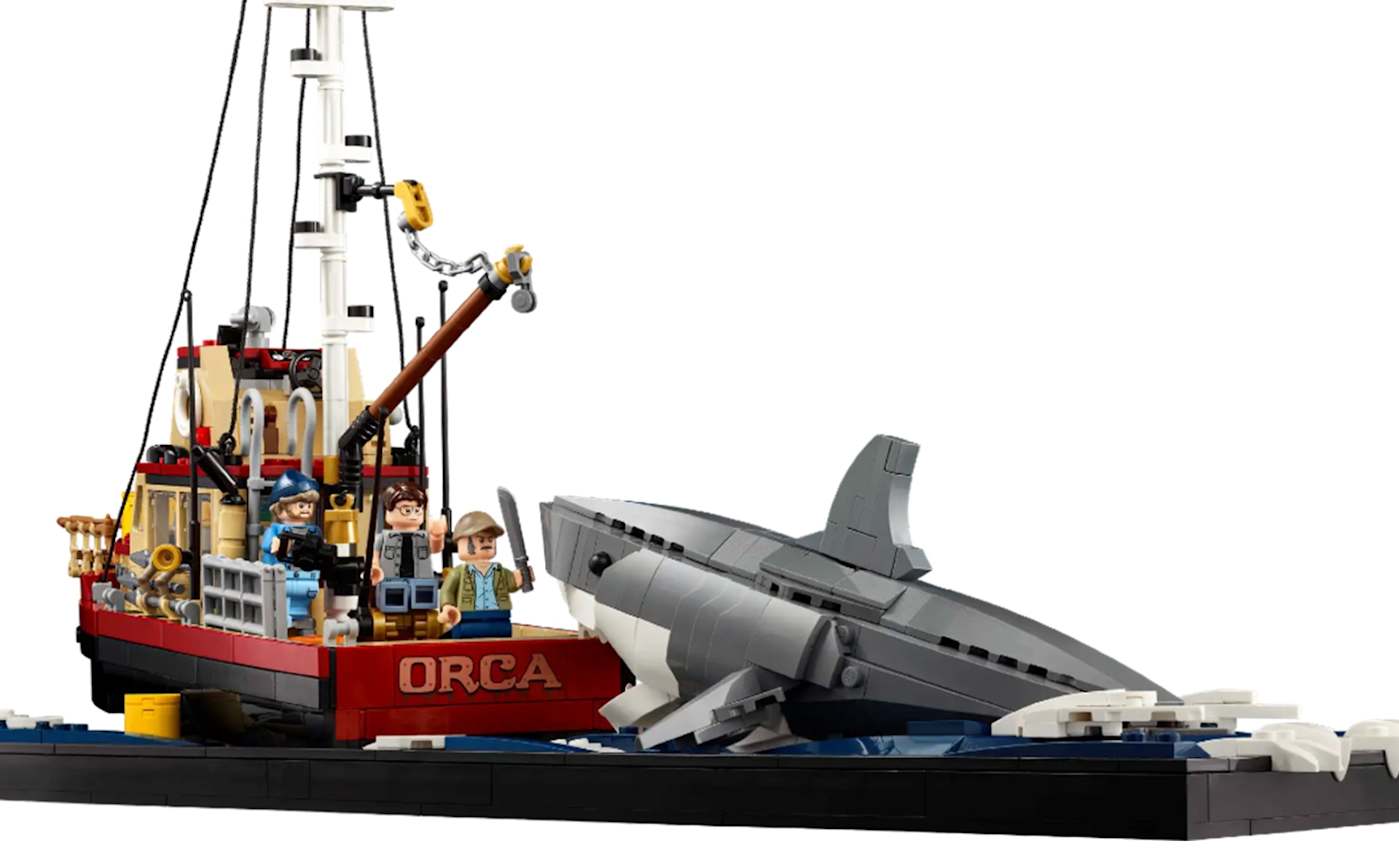 Lego is releasing a Jaws set in August that recreates the final showdown on Quint's boat