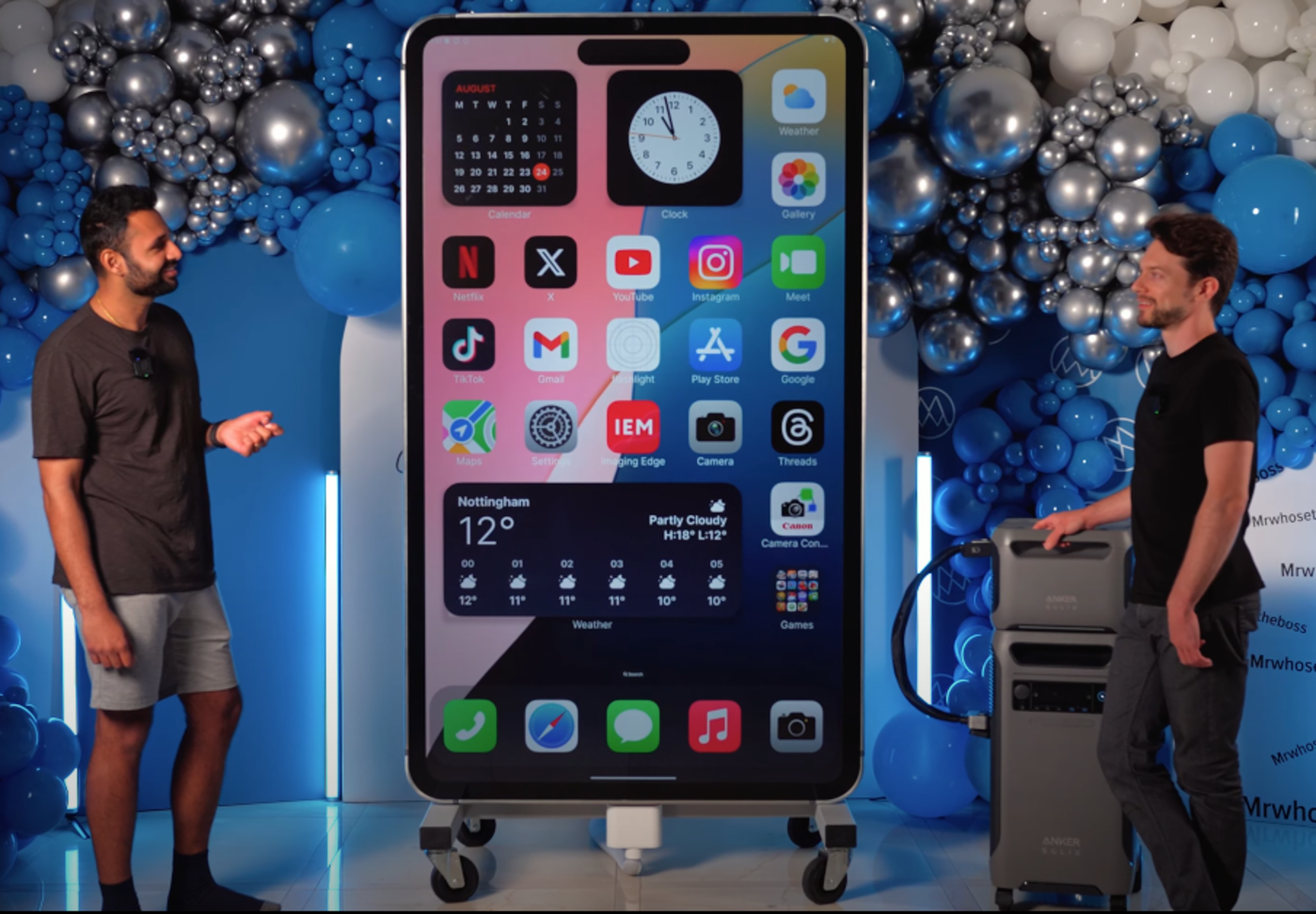 YouTubers built a six foot tall working replica of Apple's iPhone 15 Pro Max