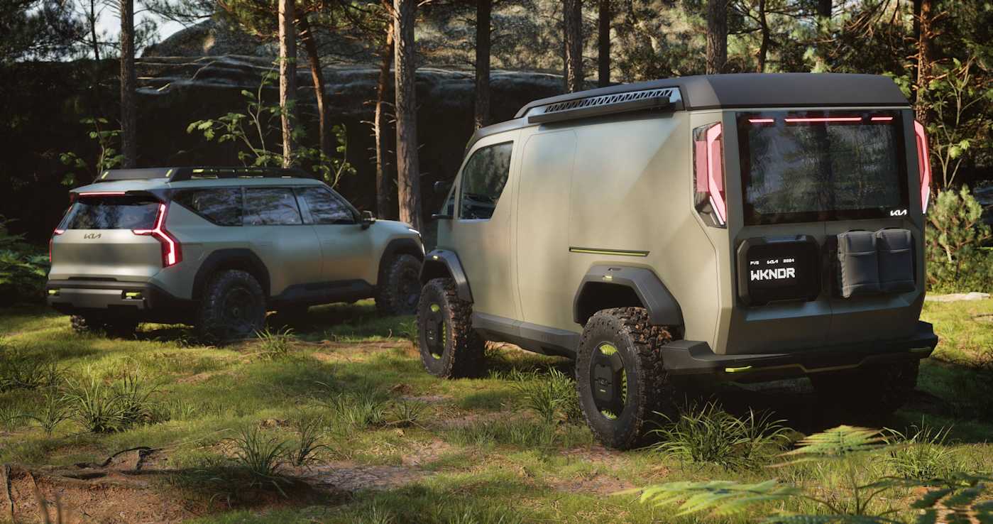 Kia unveils two new EV designs, including a nifty modular van