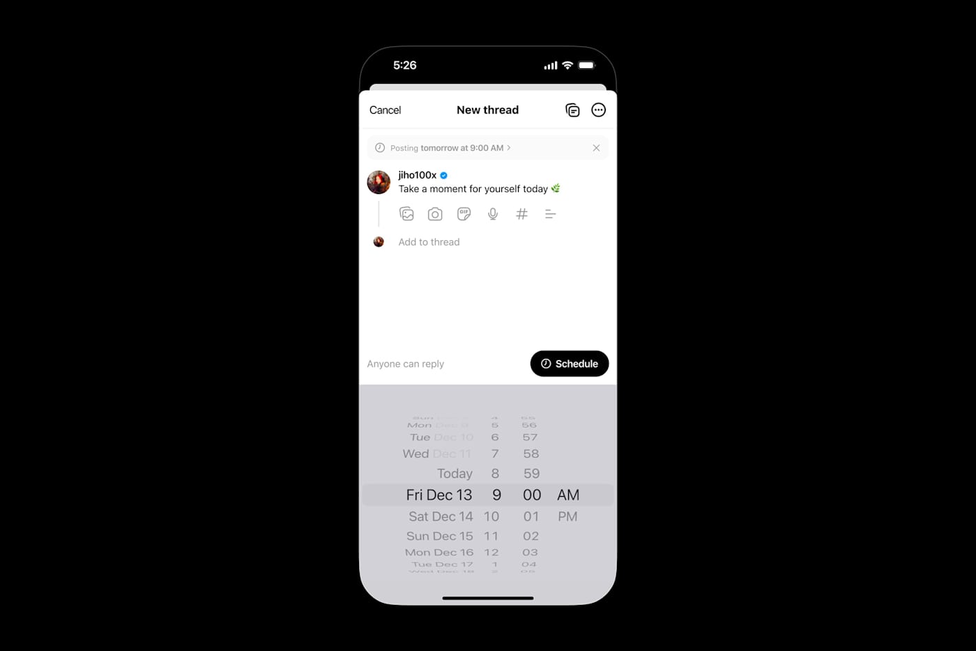 Threads is working on scheduled posts