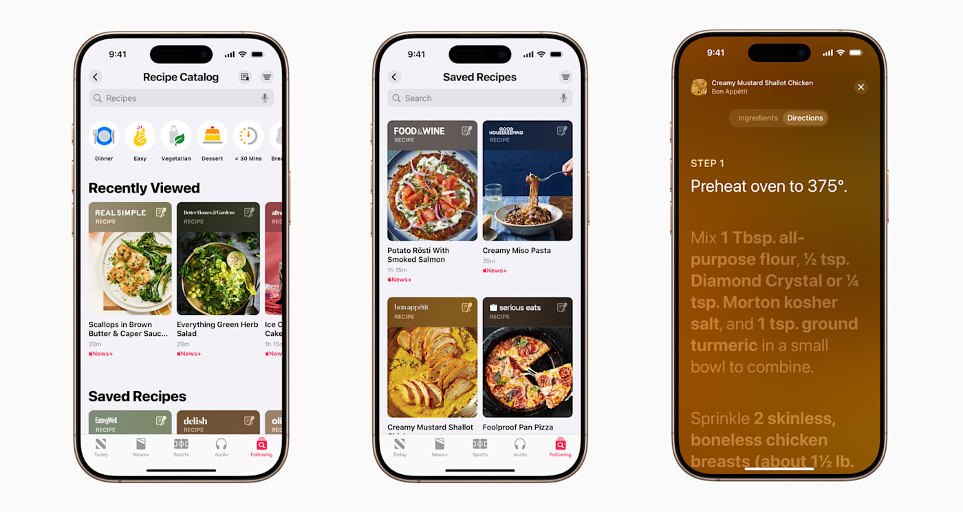 Apple is adding tens of thousands of recipes to News+
