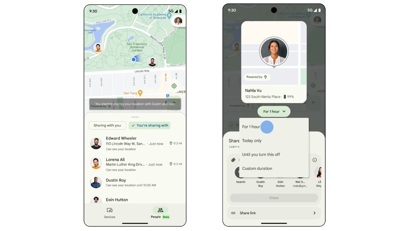 Google's Find My Device app can now show your contacts' real-time locations