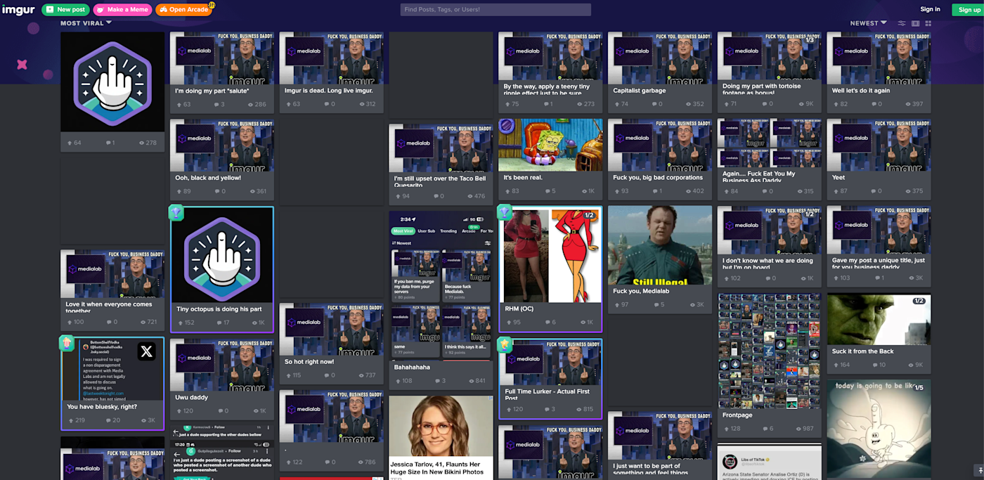 Imgur protest covers the front page in anti-MediaLab memes