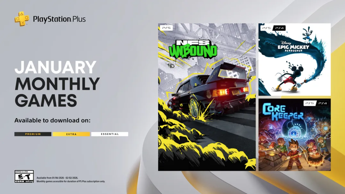 January's PS Plus Monthly Games include Need for Speed Unbound and Disney Epic Mickey: Rebrushed