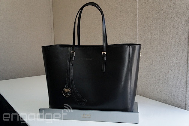 Leoht's tech handbag will charge your gadgets and help you find them