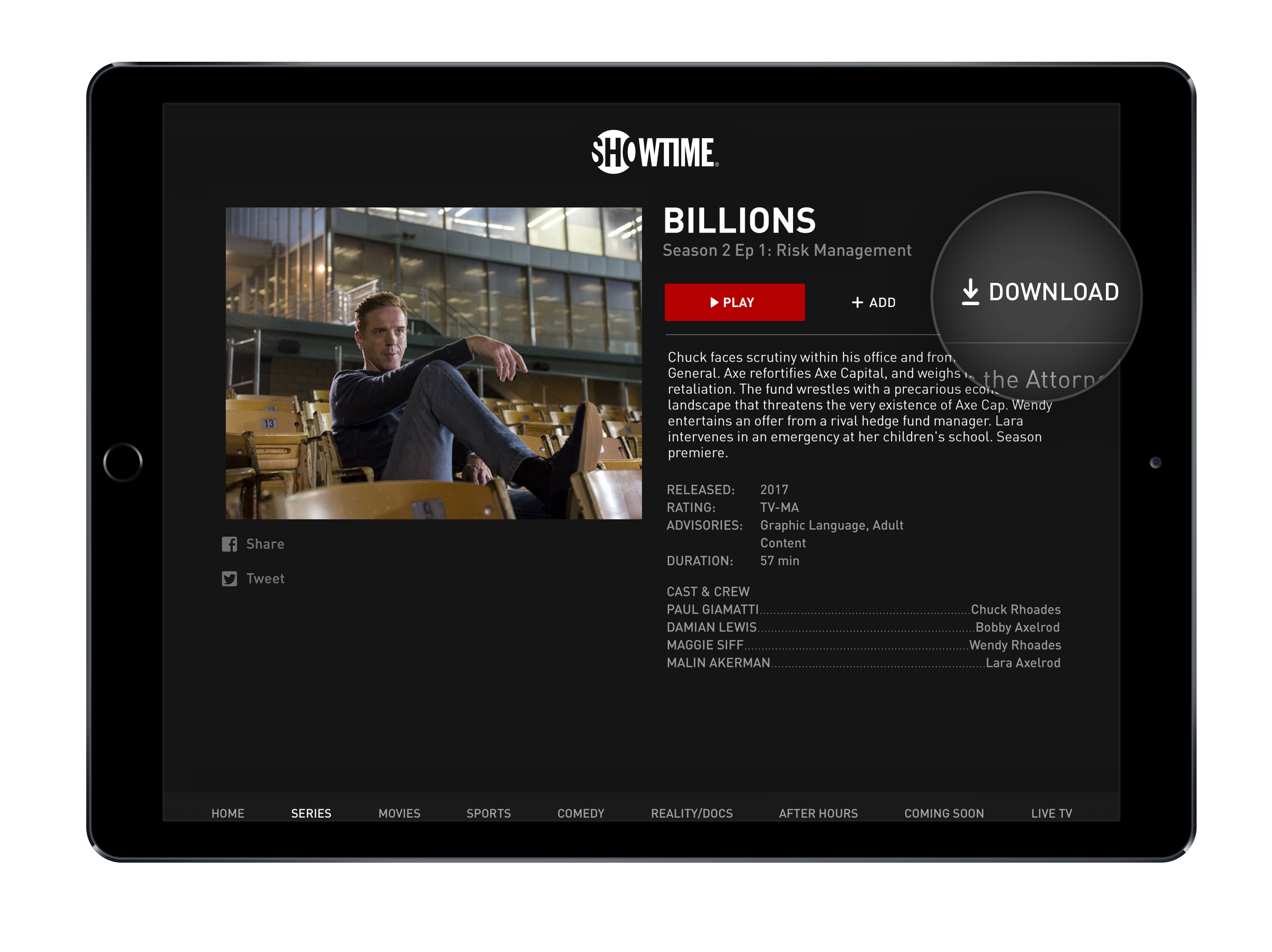 Showtime's streaming apps can download video for offline viewing