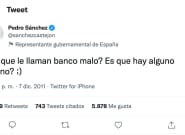 Recuperan un tuit de Pedro Sánchez de 2011 tras lo ocurrido en las últimas