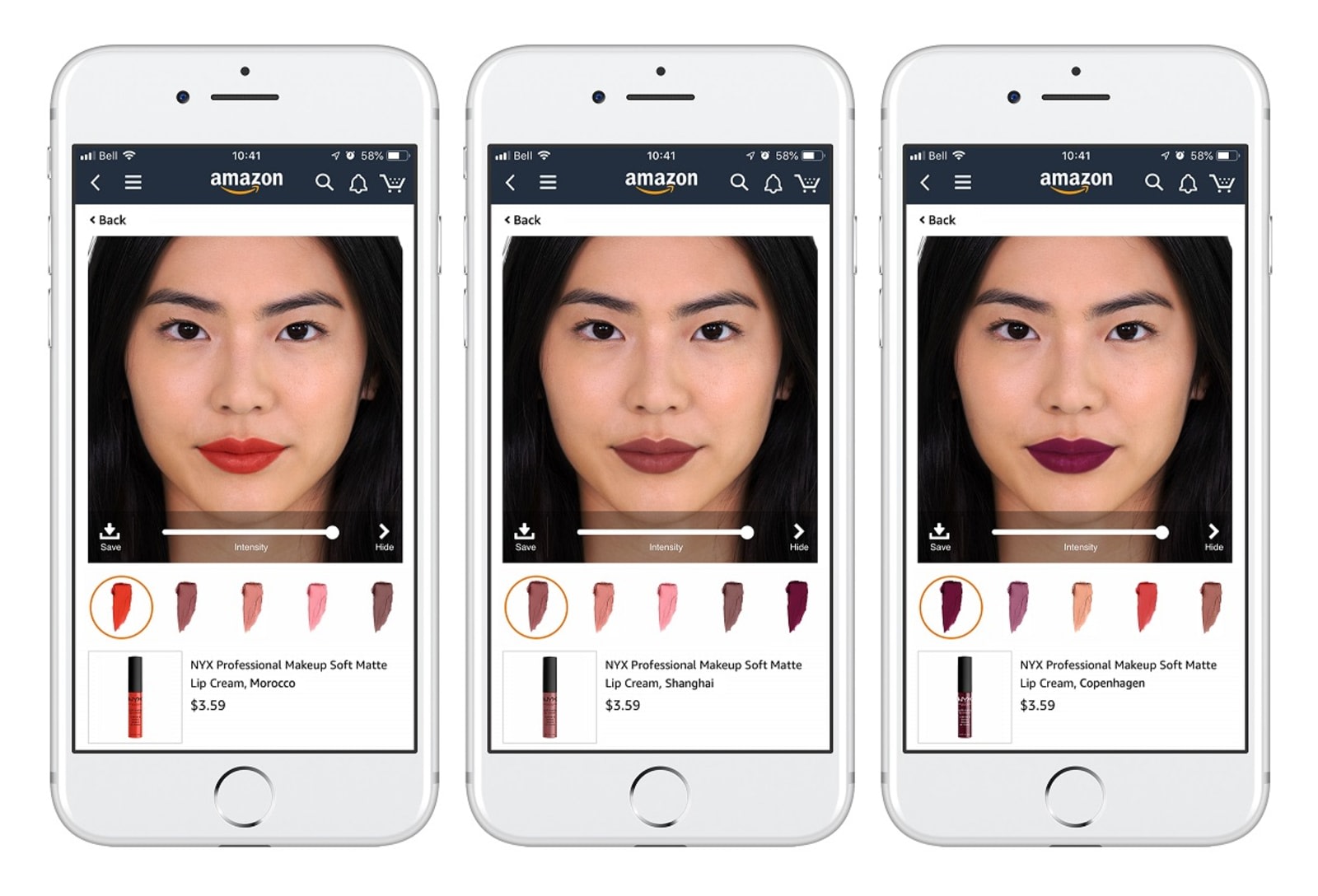 amazon's 'live mode' lets you try on makeup via its app
