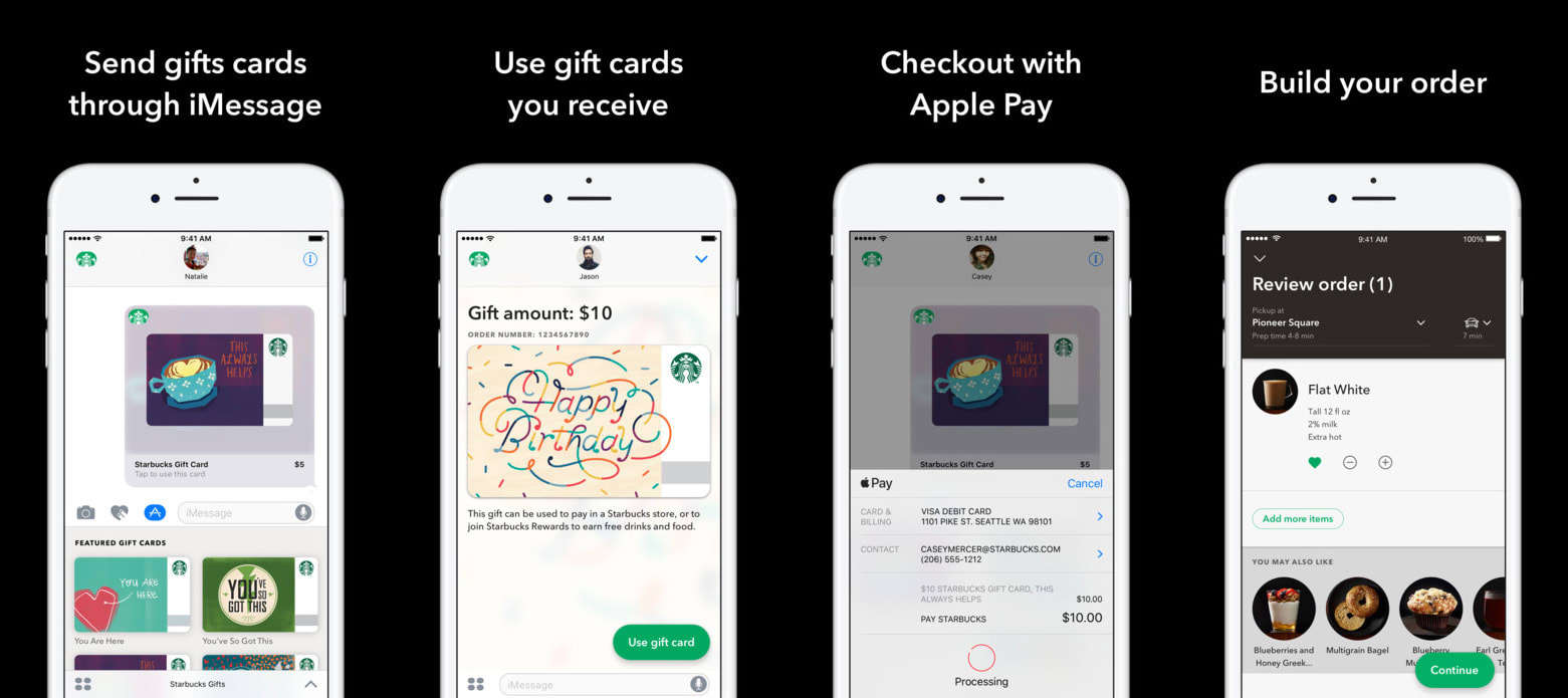 Send Starbucks lattes to your lover with iMessage Engadget