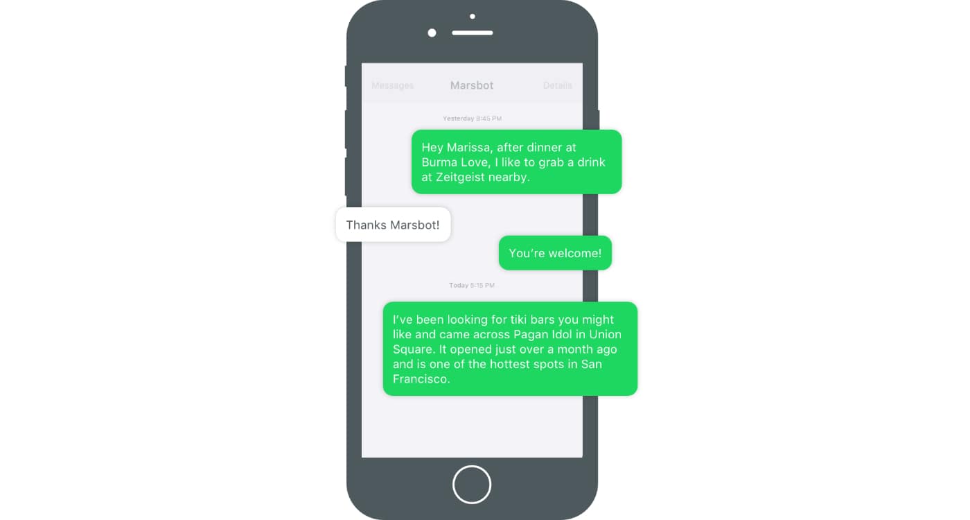 Foursquare's new bot texts food suggestions before you're hungry