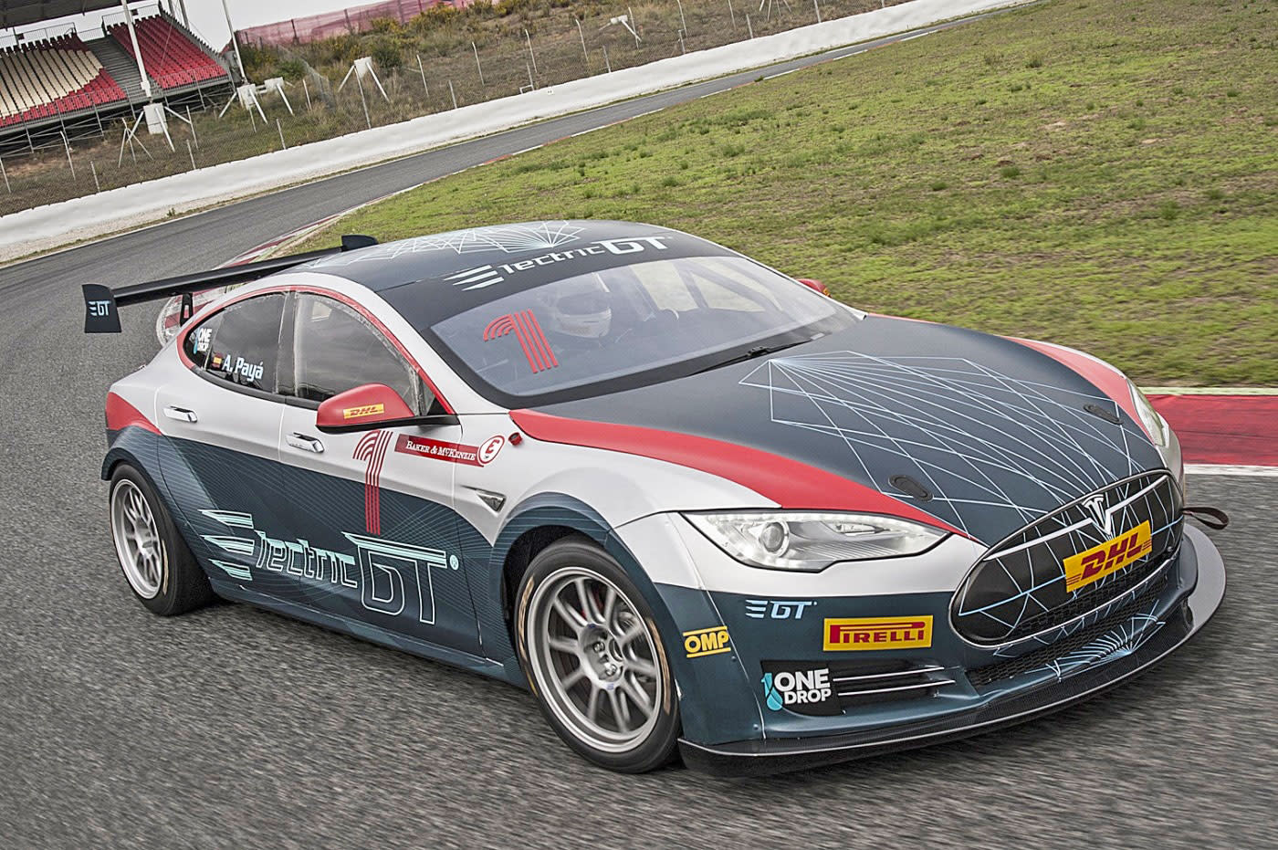 Electric GT s first race spec Tesla Model S hits the track