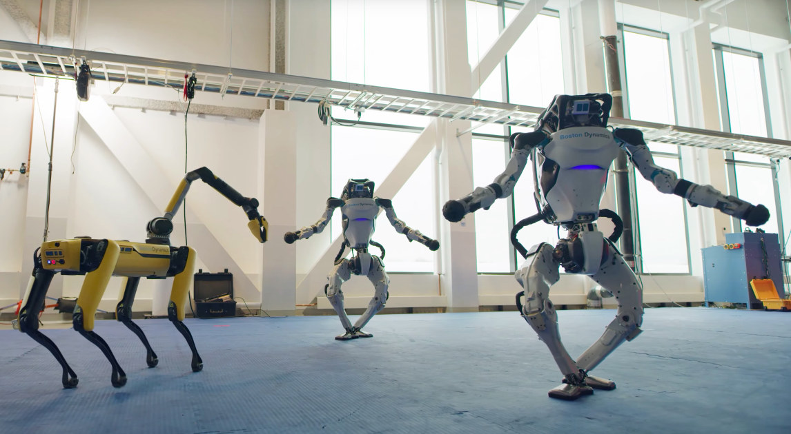 See how the Boston Dynamics robot family dance like 2020 was a good year