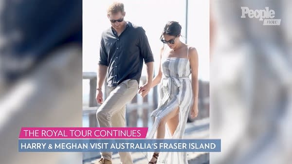 Meghan Markle broke royal protocol with a thigh-high slit in Australia -- and Twitter is not happy