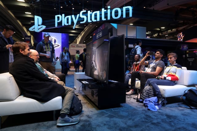 SAN FRANCISCO, CALIFORNIA - MARCH 20: Attendees play with Sony PlayStation games at the PlayStation booth at the 2019 GDC Game Developers Conference on March 20, 2019 in San Francisco, California. The GDC runs through March 22. (Photo by Justin Sullivan/Getty Images)