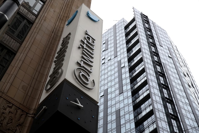 SAN FRANCISCO, CA - APRIL 26: A sign is posted on the exterior of Twitter headquarters on April 26, 2017 in San Francisco, California. Twitter reported better-than-expected first quarter earnings with revenue of $548 million, compared to analyst estimates of roughly $512 million. Monthly active users to jumped to 328 million, 7 million more than expected. (Photo by Justin Sullivan/Getty Images)