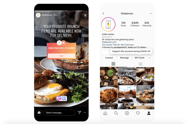 Instagram Shoppable Restaurants Stickers