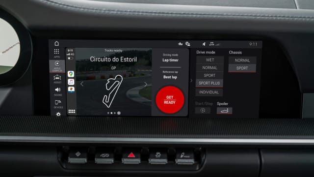 Porsche Track Precision app in CarPlay mode