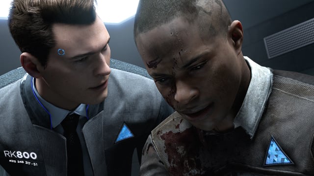 Connor interrogates a suspect android in 'Detroit: Become Human'