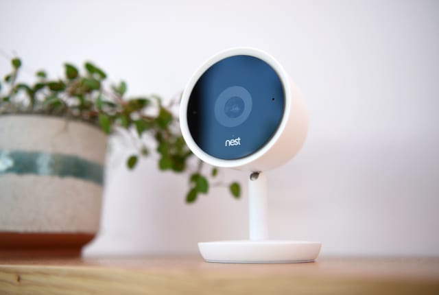 A Nest Cam is displayed during the Google I/O conference at Shoreline Amphitheatre in Mountain View, California on May 7, 2019. (Photo by Josh Edelson / AFP)        (Photo credit should read JOSH EDELSON/AFP via Getty Images)