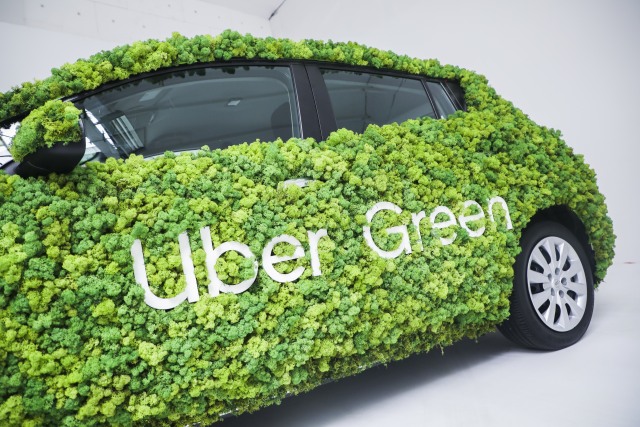 Uber has launched its Uber Green service in Krakow, Poland on 22 May, 2019. Krakow is the first city in Poland to benefit from this service. By using Uber mobile application one can request an eco-friendly ride by electric car. (Photo by Beata Zawrzel/NurPhoto via Getty Images)