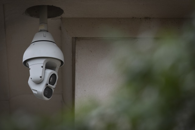 LONDON, ENGLAND - AUGUST 16: A CCTV camera in Pancras Square near Kings Cross Station on August 16, 2019 in London, England. CCTV cameras using facial-recognition systems at King's Cross are to be investigated by the UK's data-protection watchdog after a report by the Financial Times. (Photo by Dan Kitwood/Getty Images)