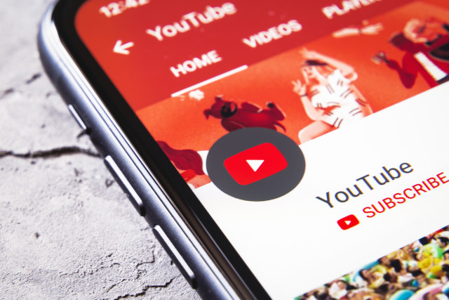 Tyumen, Russia - April 30,2019: YouTube App icon channel on iPhone XR