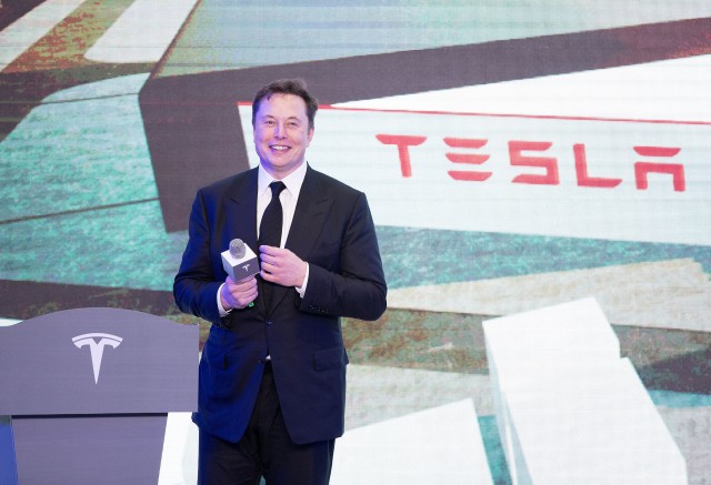 SHANGHAI, Jan. 7, 2020-- Tesla CEO Elon Musk attends an opening ceremony for Tesla China-made Model Y program in Shanghai, east China, Jan. 7, 2020.
  U.S. electric carmaker Tesla officially launched its China-made Model Y program in its Shanghai gigafactory Tuesday, one year after the company broke ground on its first overseas plant. The first batch of China-produced Model 3 sedans was also delivered to its non-employee customers at an opening ceremony for the program. (Photo by Ding Ting/Xinhua via Getty) (Xinhua/Ding Ting via Getty Images)