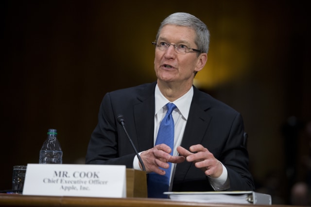 UNITED STATES - MAY 21: Tim Cook, CEO of Apple, testifies during a Senate Homeland Security and Governmental Affairs Subcommittee on Investigations in Dirksen Building titled "Offshore Profit Shifting and the U.S. Tax Code - Part 2." Cook and other Apple officials were on hand to explain the company's filings after the subcommittee accused Apple of tax avoidance. (Photo By Tom Williams/CQ Roll Call)