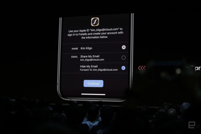 'Sign in with Apple' example at WWDC 2019