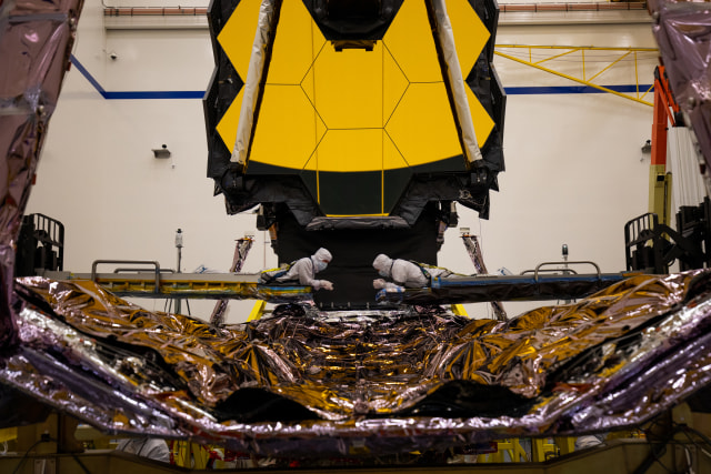 Work continues on NASA's James Webb Space Telescope.