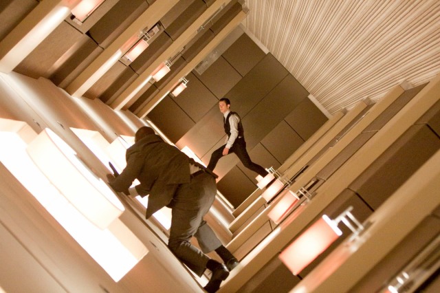 The hallway fight scene in Inception.