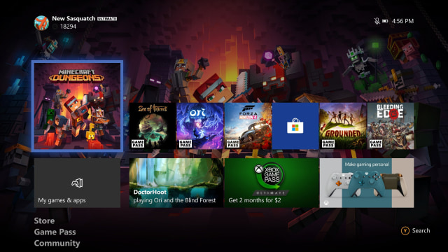 Xbox One June 2020 update library management