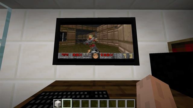 'Doom' inside a virtual Windows 95 PC inside 'Minecraft'