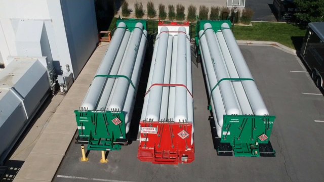 Microsoft used hydrogen stored in tanks on trailers parked outside a lab near Salt Lake City, Utah, to fuel hydrogen fuel cells that powered a row of datacenter servers for 48 consecutive hours.