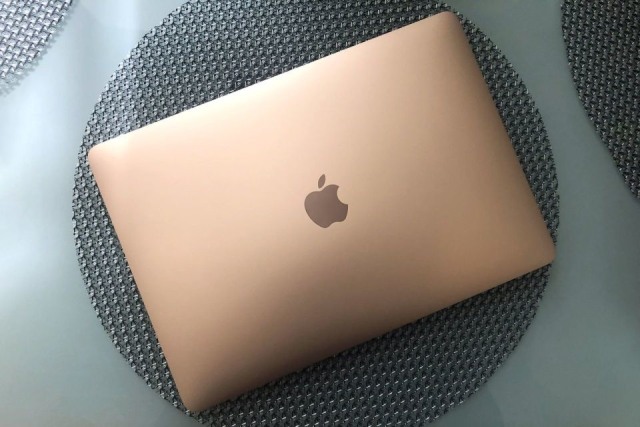 Picture of the rose gold MacBook Air (2020) which is currently available on sale at Amazon.