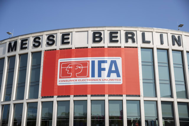 IFA logo at the Berlin Fair during the international electronics and innovation fair IFA in Berlin on September 11, 2019. (Photo by Emmanuele Contini/NurPhoto via Getty Images)