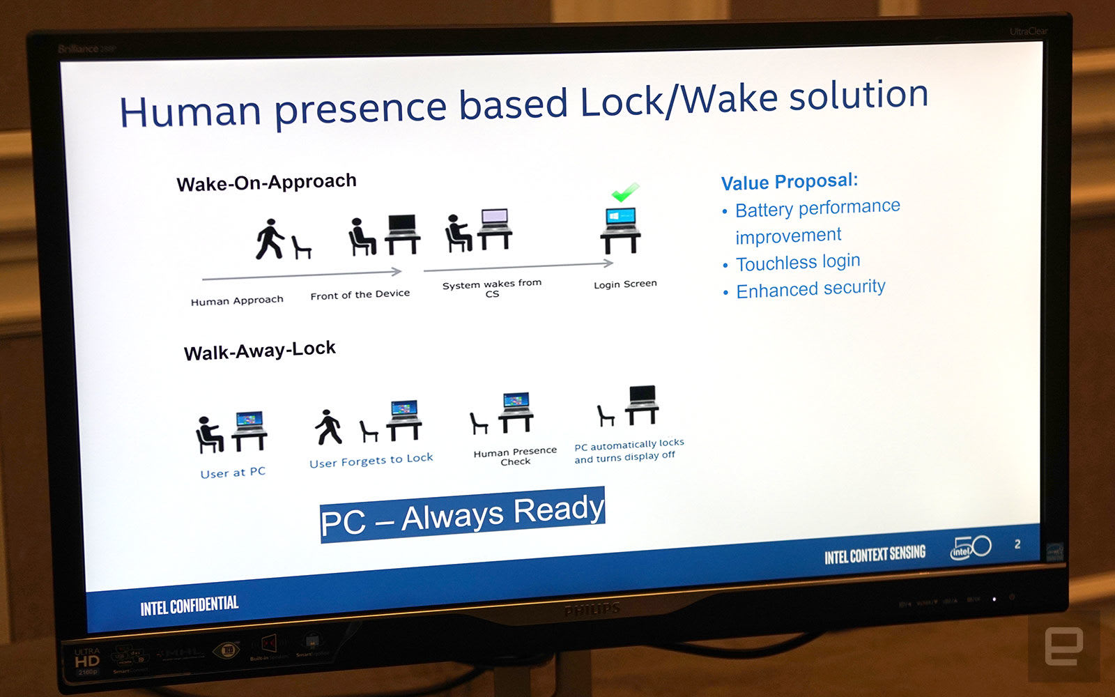 Intel Project Athena presence-based lock wake