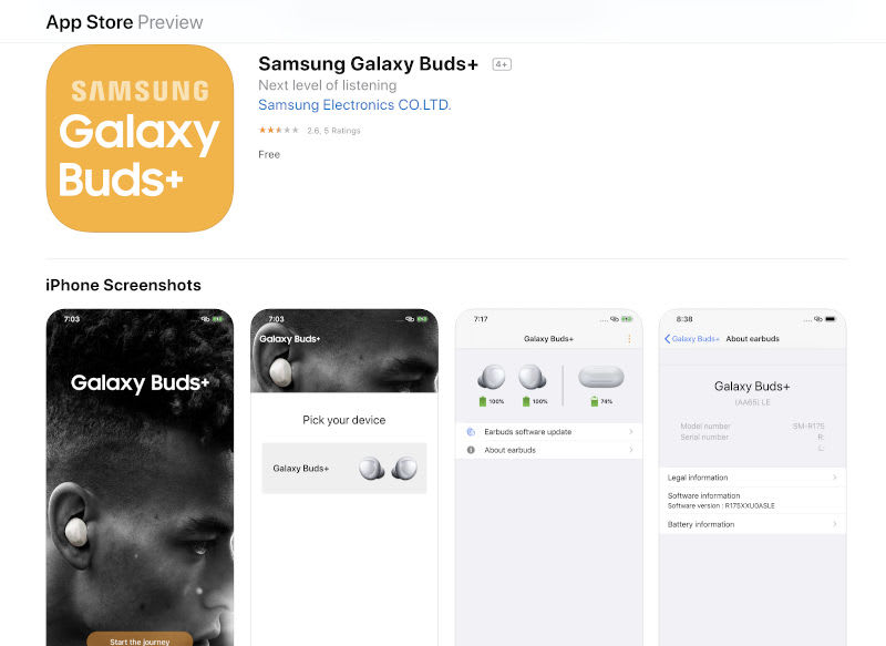 未発表のGalaxy Buds+用iOSアプリがApp Storeで公開 - Engadget 日本版