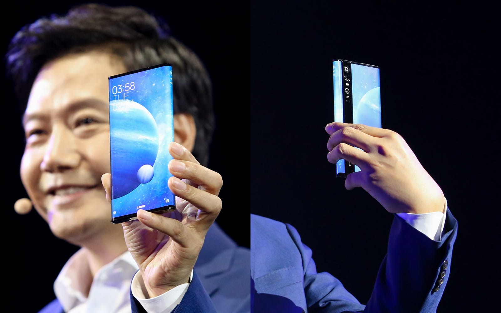 Xiaomi CEO Lei Jun holding the Mi Mix Alpha